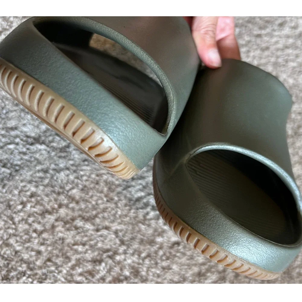Nike Calm Medium Olive & Gum Slide Sandals SZ M9-W10